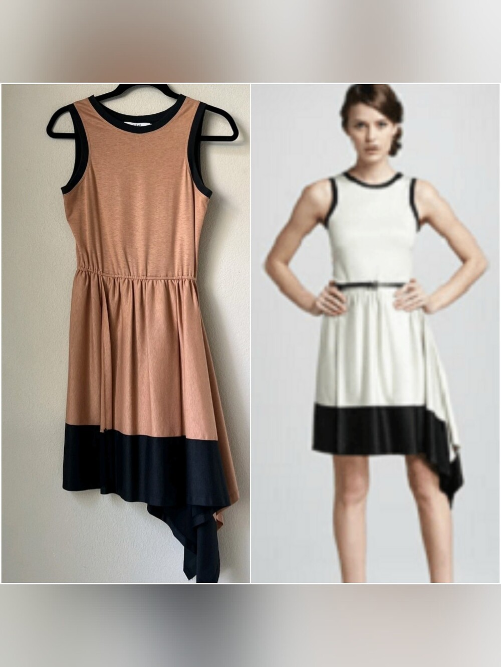 NEW! Robert Rodriguez Colorblock Asymmertical Hem Dress XS